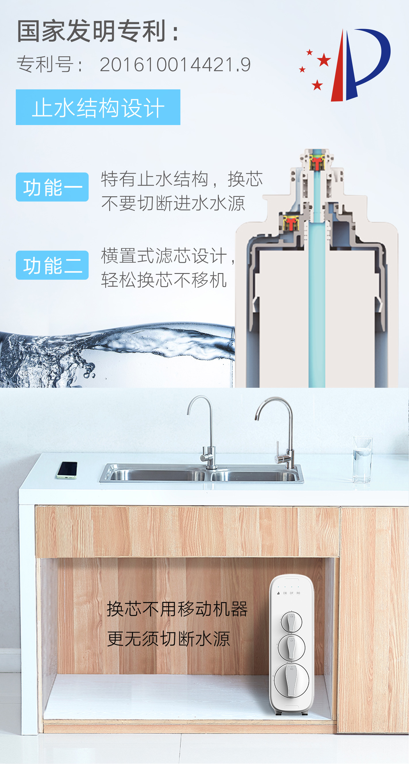 菲尔博德净水器-换芯不再移动机器，更无须切断水源